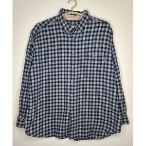 Woolrich blue grey plaid cotton long sleeve button down shirt - 2XL / XXL